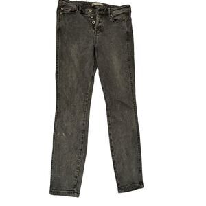 Free People - Womens Black Mid Rise Skinny Jeans 61855-16515125 - Size W 26